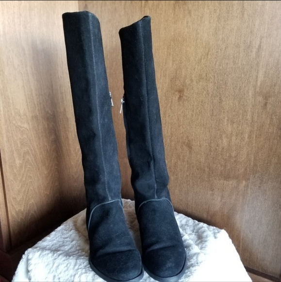 Ugg Gracen Suede Leather Black Riding Boots 8 - Picture 6 of 13